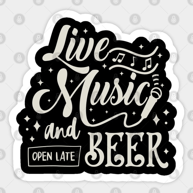 Live Music and Beer Sticker by Timeless Chaos